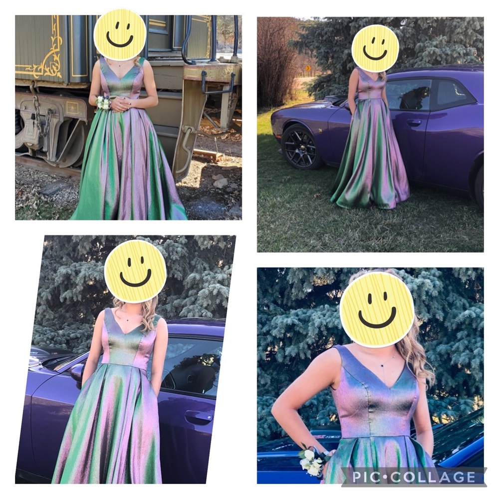 Dave and Johnny iridescent prom dress.